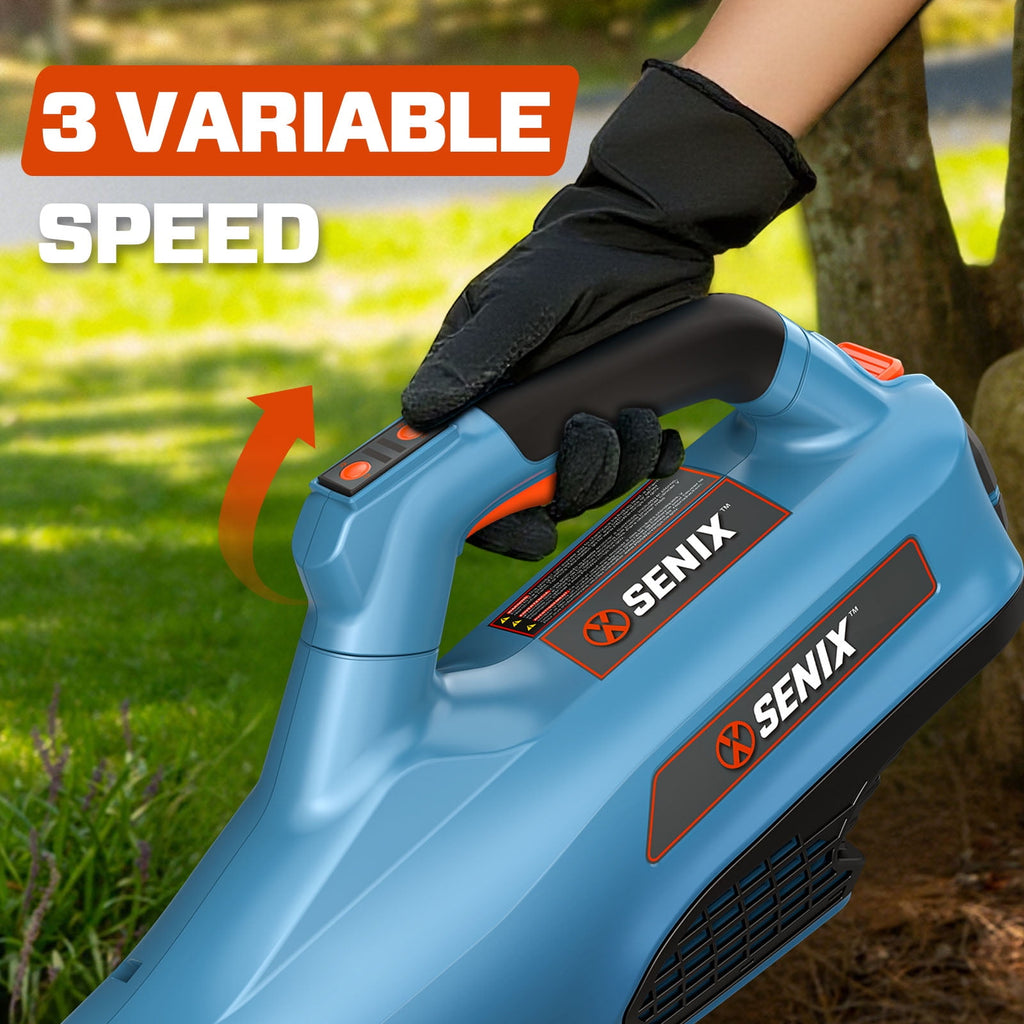 SENIX 58 Volt Max Cordless Brushless Battery Leaf Blower