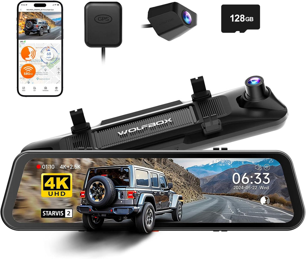 WOLFBOX G900 PRO Mirror Dash Cam