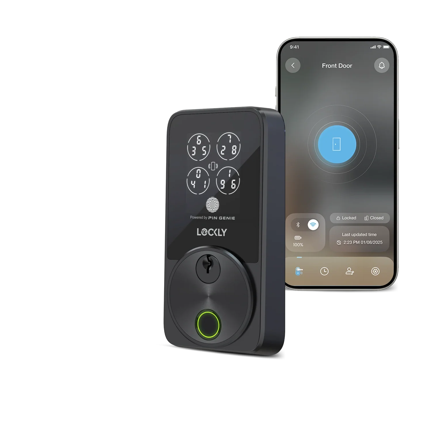 Lockly Secure Pro Zeno Series Fingerprint Deadbolt - Matte Black