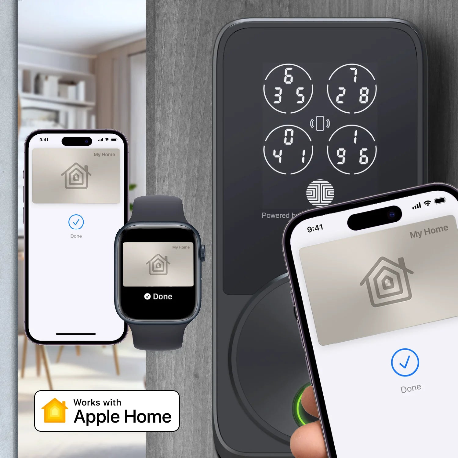Lockly Secure Pro Zeno Series Fingerprint Deadbolt - Matte Black