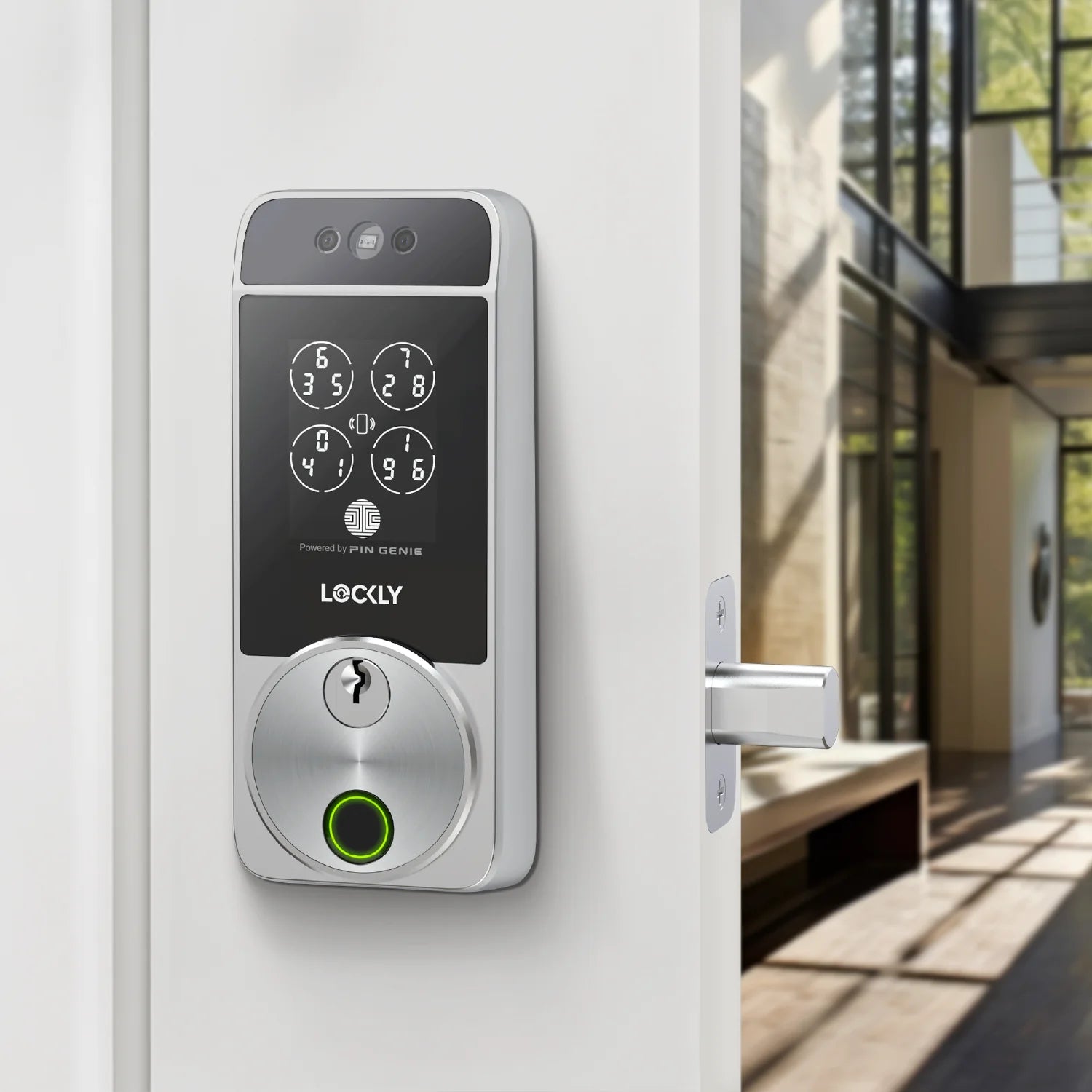 Lockly Visage Zeno Series Facial Recognition Deadbolt - Satin Nickel