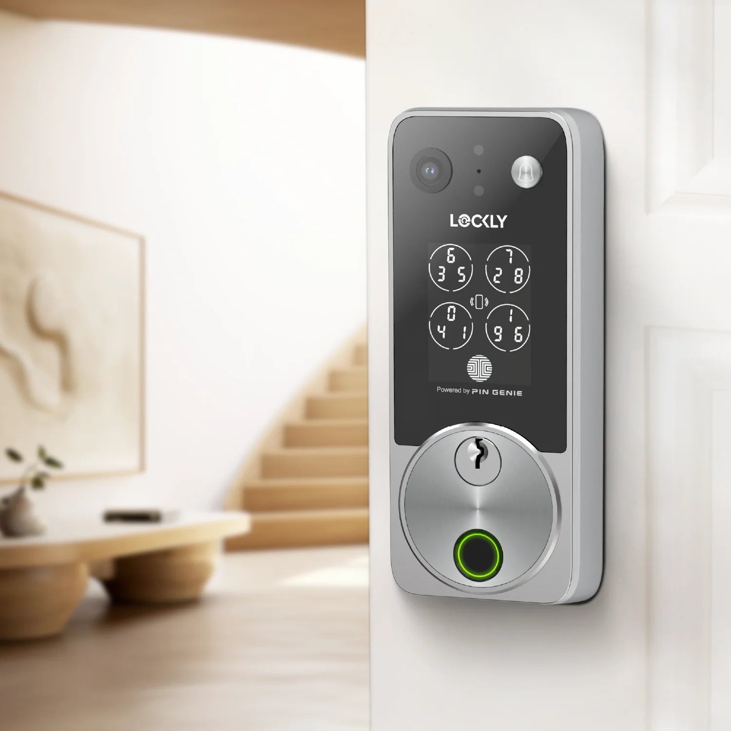Lockly Vision Zeno Series Video Smart Lock with Intercom Deadbolt - Satin Nickel