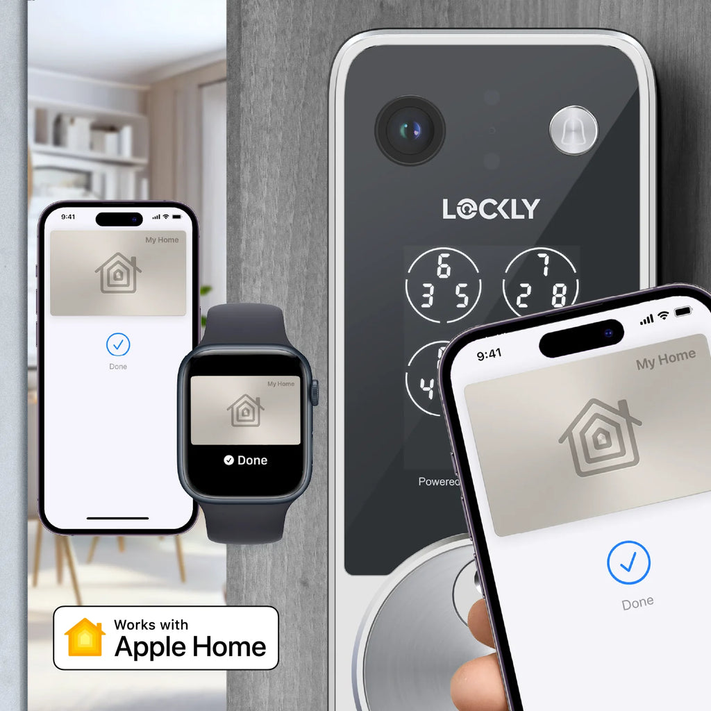 Lockly Vision Zeno Series Video Smart Lock with Intercom Deadbolt - Satin Nickel