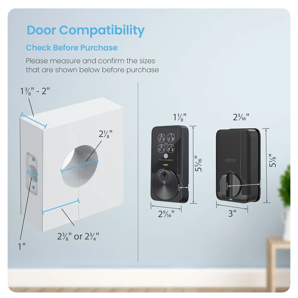 Lockly PIN Genie Pro Zeno Series Wi-Fi Deadbolt - Matte Black