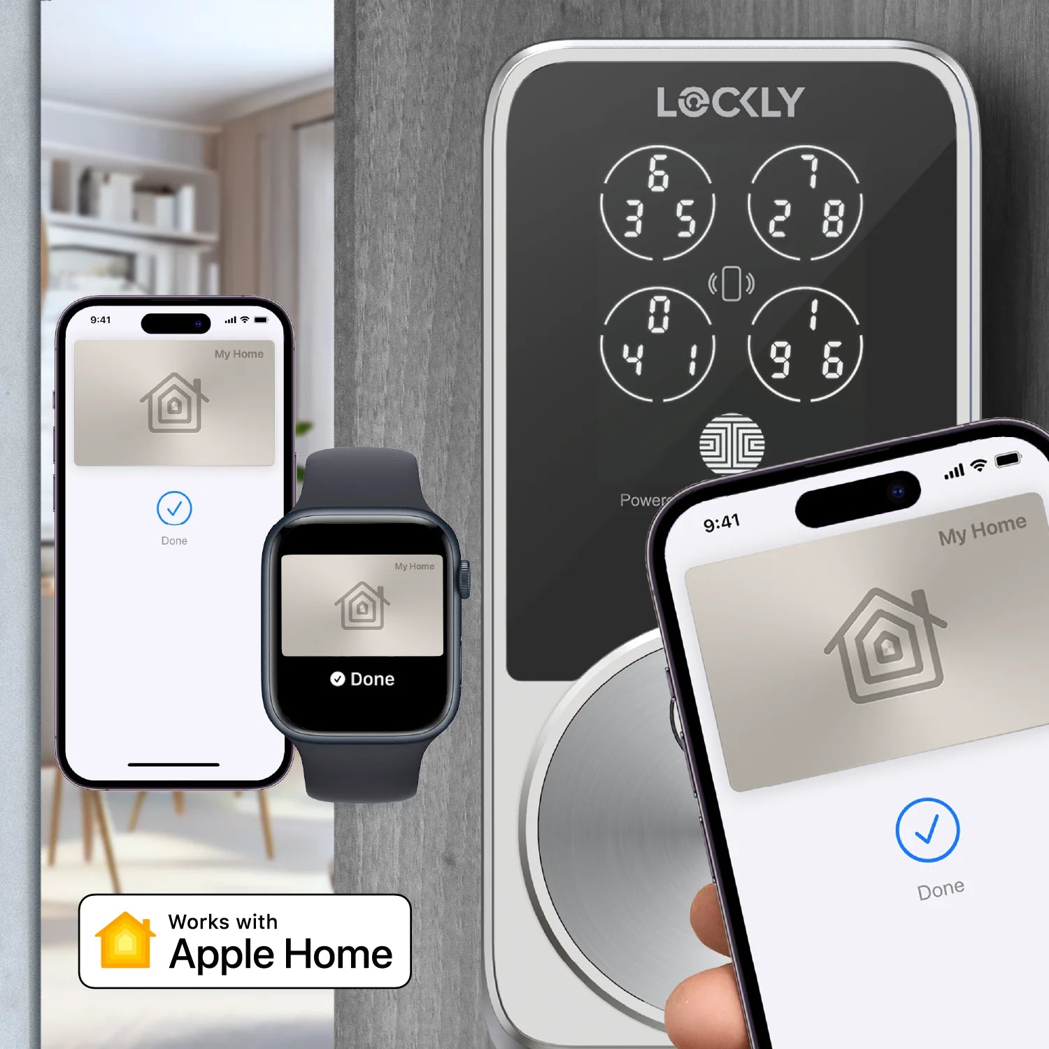 Lockly PIN Genie Pro Zeno Series Wi-Fi Deadbolt - Satin Nickel